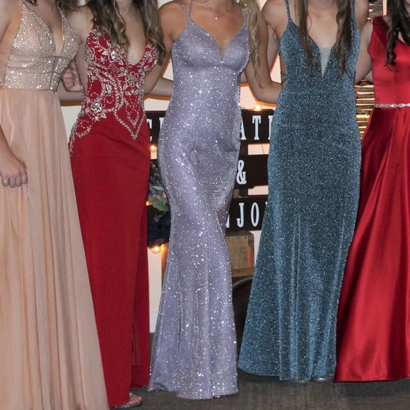 Dresses Purple Sparkling Prom Dress With Lace Up Back Poshmark